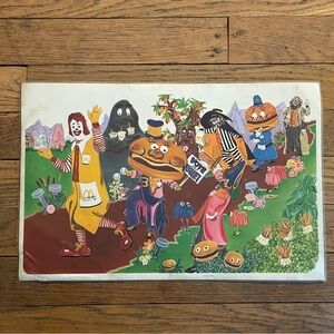 Vintage 1970’s McDonalds Plastic Placemat 9.5” x 14.5”